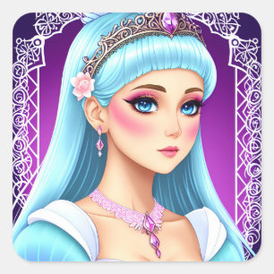 Adesivo Quadrado Design do Sticker Princesa Sapphire