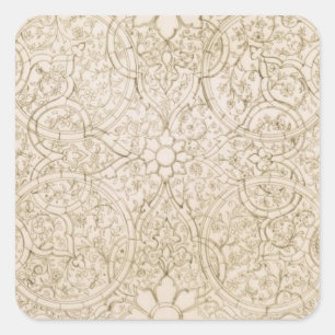 Adesivo Quadrado Design do teto para a sala da pérola, em Isfahan,