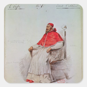 Adesivo Quadrado Design do traje para o papa Clemente VII