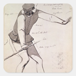 Adesivo Quadrado Design do traje para uma acrobata