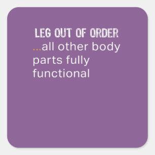 Adesivo Quadrado Design engraçado avariado impressionante do