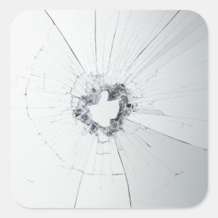 Adesivo Quadrado Design falso rachado quebrado - Dissuasão de roubo