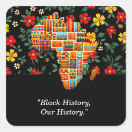 Adesivo Quadrado Design Floral Mês de História Negra