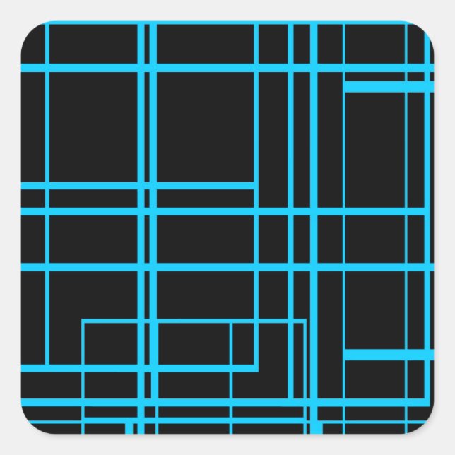 Adesivo Quadrado Design laser preto e azul (Frente)