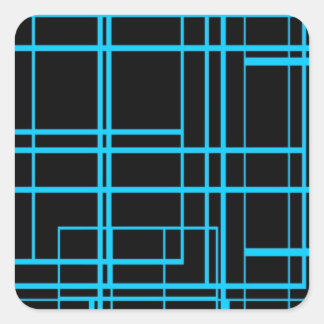 Adesivo Quadrado Design laser preto e azul