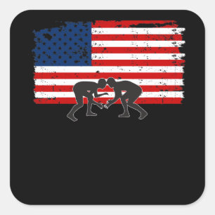 Adesivo Quadrado Design legal da luta da bandeira americana da