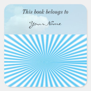 Adesivo Quadrado design legal estelar azul