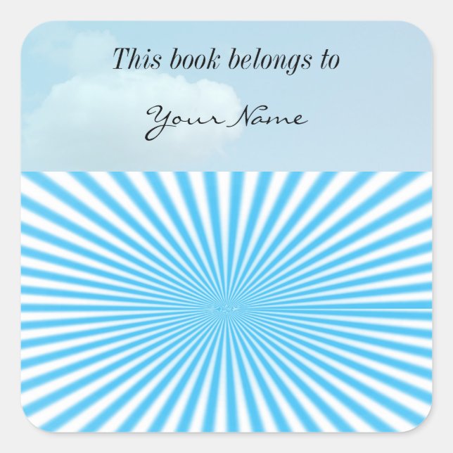 Adesivo Quadrado design legal estelar azul (Frente)