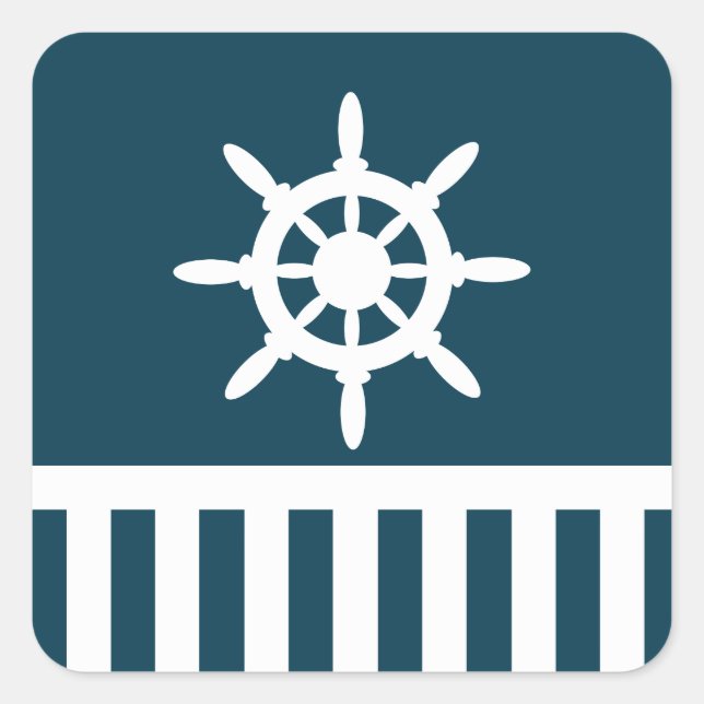 Adesivo Quadrado Design náutico (Frente)