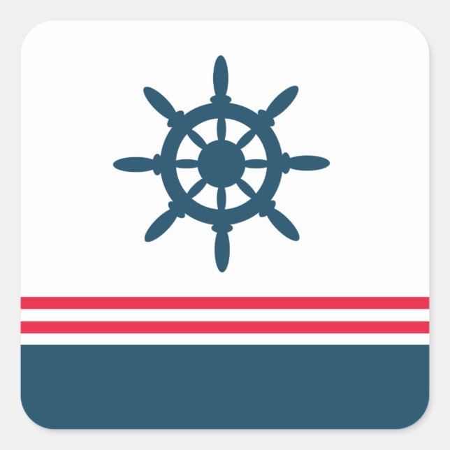 Adesivo Quadrado Design náutico (Frente)
