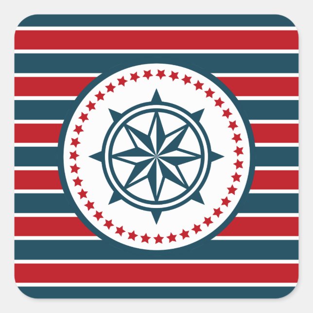 Adesivo Quadrado Design náutico (Frente)