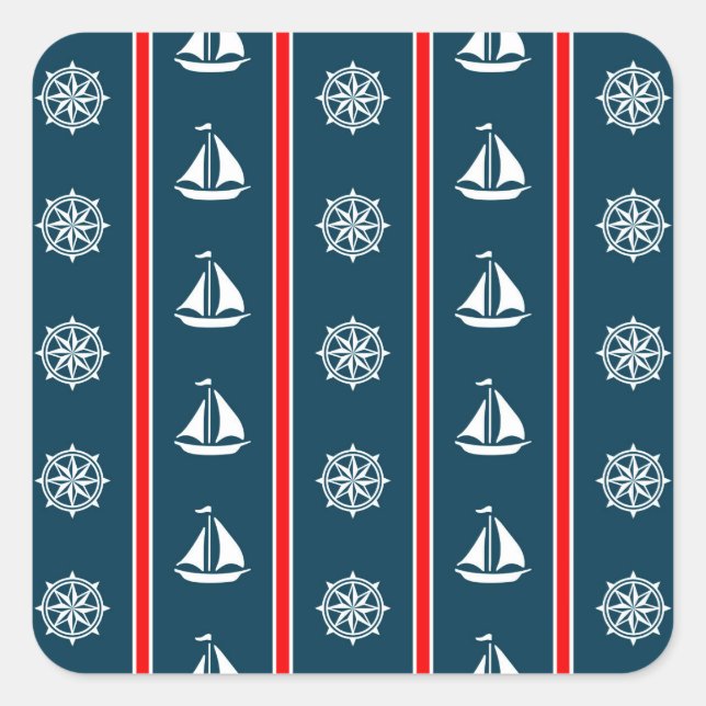 Adesivo Quadrado Design náutico (Frente)