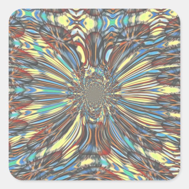 Adesivo Quadrado Design óptico Pop de arte urbana africana Edgy (Frente)