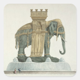 Adesivo Quadrado Design para a fonte do elefante