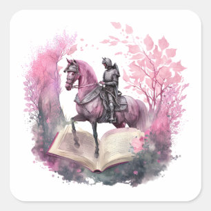 Adesivo Quadrado Design para Amantes de Livros de Fantasia