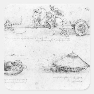 Adesivo Quadrado Design para um chariot e um carro armado scythed