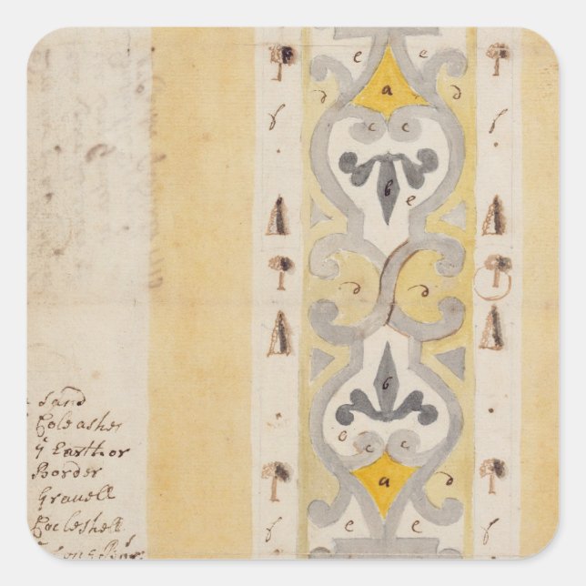 Adesivo Quadrado Design para um Jardim Nó, Bush Hill, perto de Edmo (Frente)