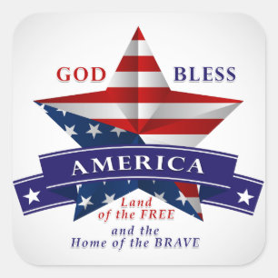 Adesivo Quadrado Design Patriotic America Star (v3)