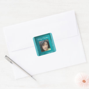 Adesivo Quadrado Design personalizável do Teal Velvet do MVB Faux