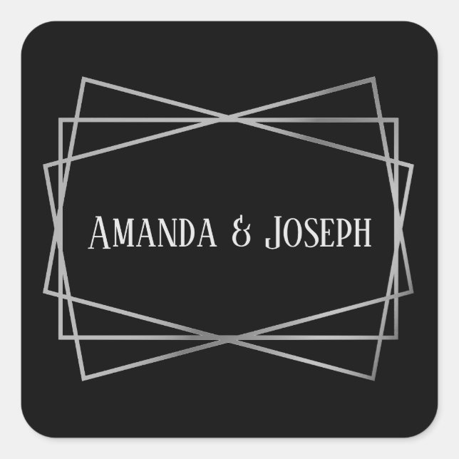 Adesivo Quadrado Design Preto e Cinza do médio - Pente Quadrado (Frente)