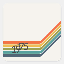 Adesivo Quadrado Design Retrô Vintage 1975