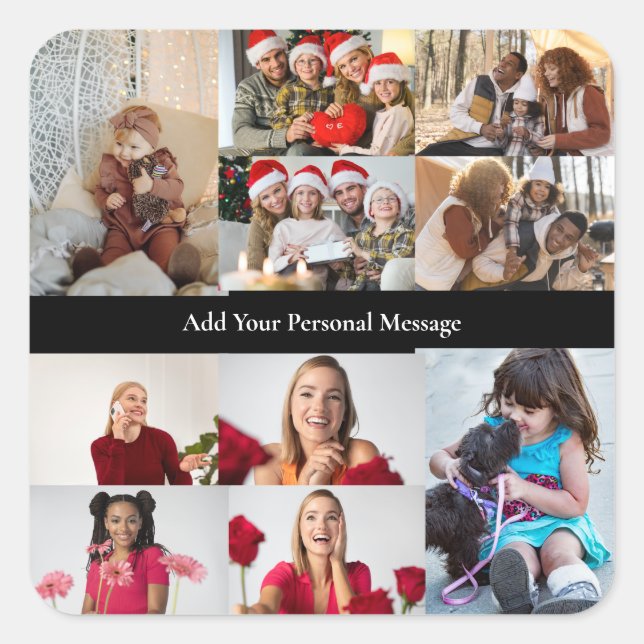 Adesivo Quadrado Design seu próprio Poster de Colagem de Fotos 10 (Frente)