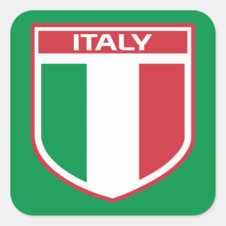 Adesivo Quadrado Design Sinalizador/Crachá Itália