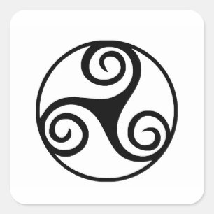 Adesivo Quadrado Design Triskele Celta Tradicional