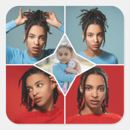 Adesivo Quadrado Design Your Own 5 Photo Collage
