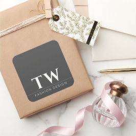 Adesivo Quadrado Designer de Moda Preto