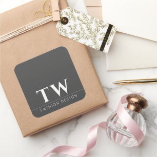 Adesivo Quadrado Designer de Moda Preto