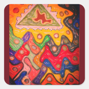 ADESIVO QUADRADO DESIGNER IMPRESSIONISTA DE ARTE AFRICANA ABINAL