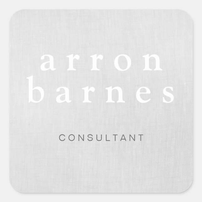 Adesivo Quadrado Designer Mínimo Moderno de Cinzas Claras Simples (Frente)