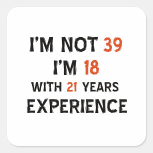Adesivo Quadrado designs de 39 anos