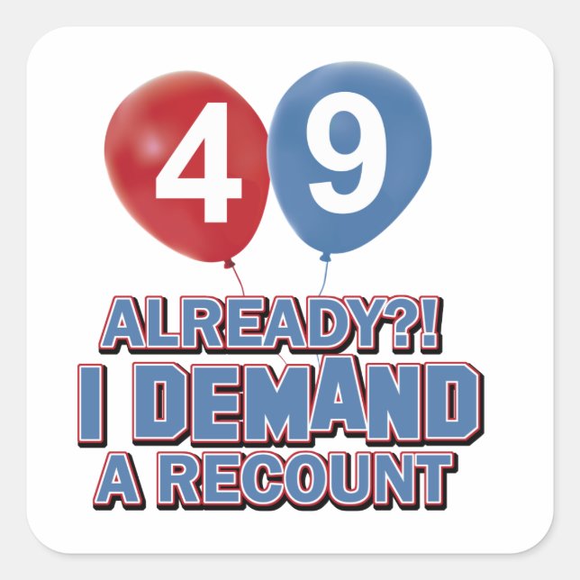 Adesivo Quadrado designs de 49 anos (Frente)