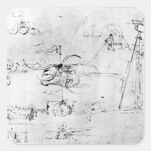 Adesivo Quadrado Designs de armas, galinha. 40v-a