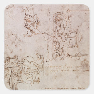 Adesivo Quadrado Designs esboços para mobiliário e decorações