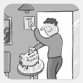 Adesivo Quadrado Desligar Luzes economizar energia