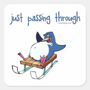 Adesivo Quadrado Deslizamento do pinguim