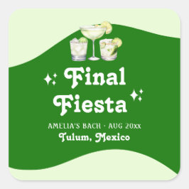 Adesivo Quadrado Despedida de Solteira Final da Festa Cítrica Verde