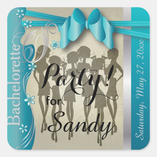 Adesivo Quadrado Despedida de solteira ou de Festa de aniversário (Frente)