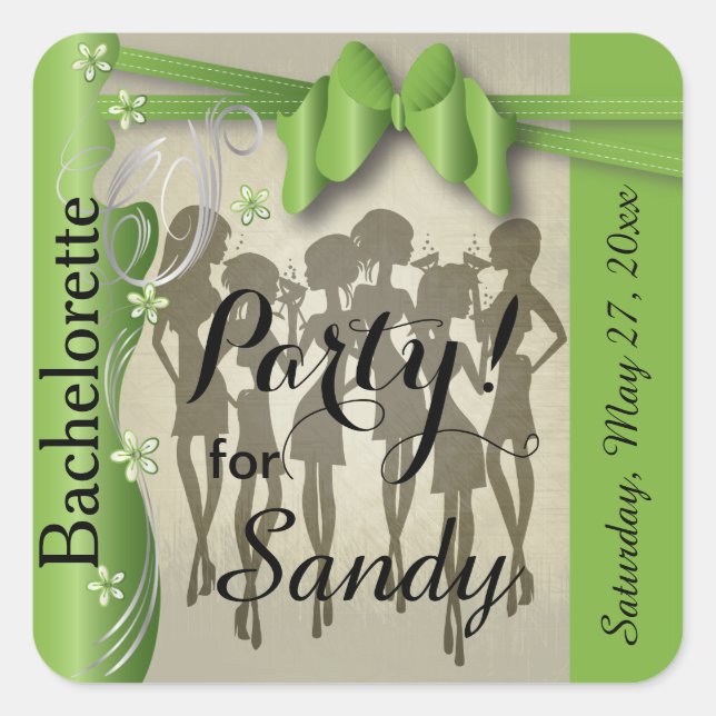 Adesivo Quadrado Despedida de solteira ou Diva de Aniversário - Per (Frente)