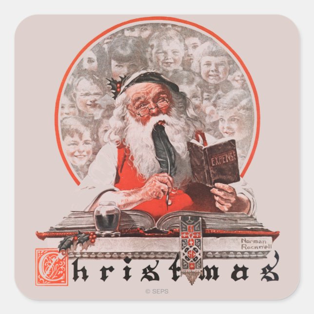 Adesivo Quadrado Despesas com papais noeis (Frente)