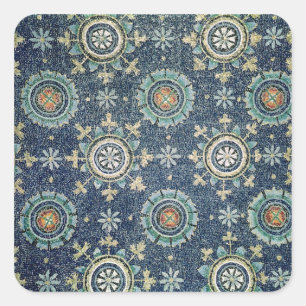 Adesivo Quadrado Detalhe da decoração floral do cofre