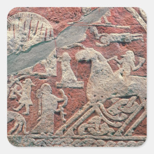 Adesivo Quadrado Detalhe de figuras que ilustram uma saga