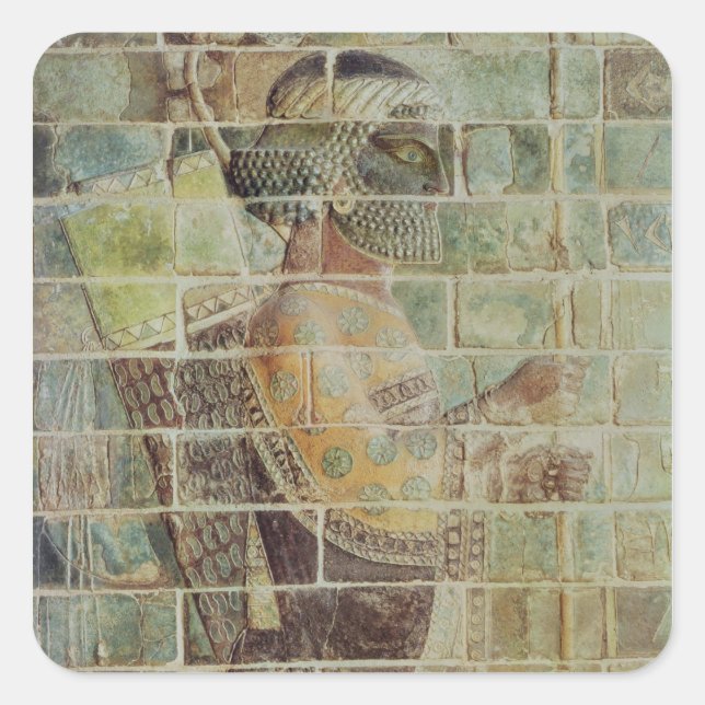 Adesivo Quadrado Detalhe de um arqueiro de uma brisa (Frente)