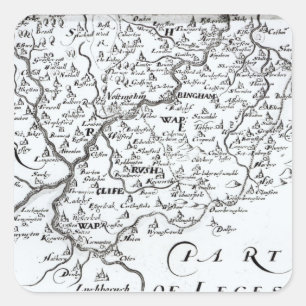 Adesivo Quadrado Detalhe de um mapa do condado de