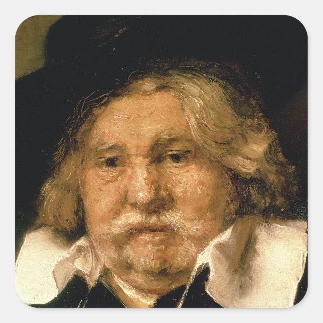 Adesivo Quadrado Detalhe de um Retrato de um velho, 1667 (Frente)