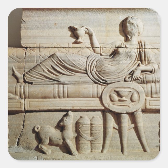 Adesivo Quadrado Detalhe de um sarcófago (Frente)