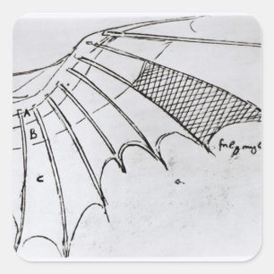 Adesivo Quadrado Detalhe de uma asa mecânica
